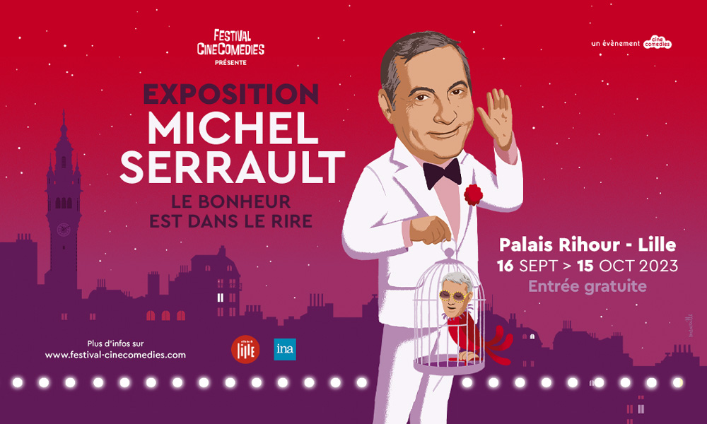 Affiche Exposition Michel Serrault - Illustration : David Merveille